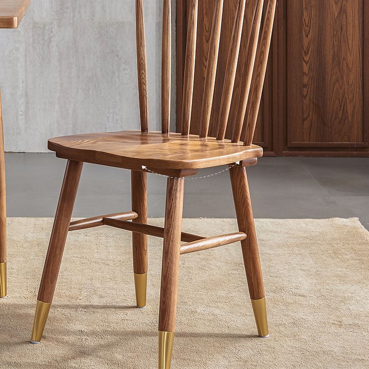 Contemporary Wood Kitchen Dining Side Chair Slat Back Side Chair