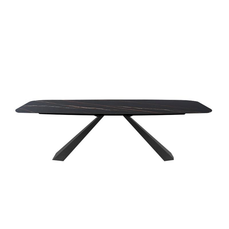 Modern Rectangle Sintered Stone Table Set 1/4 Pieces Dining Set