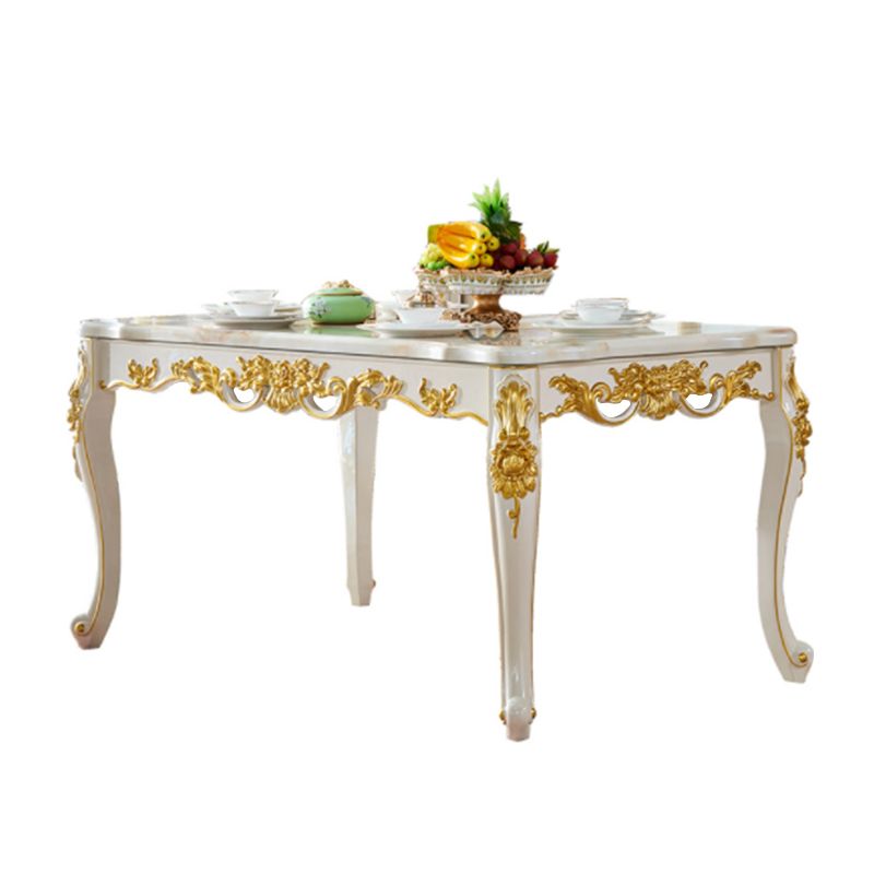 Mesa de mármol rectangular con base de 4 patas resistente a arañazos de estilo de lujo para el hogar