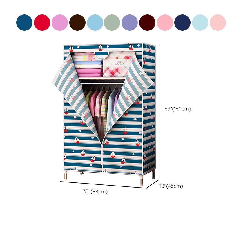Contemporary Style Metal Wardrobe Cloth Rod Included Closet for Home
