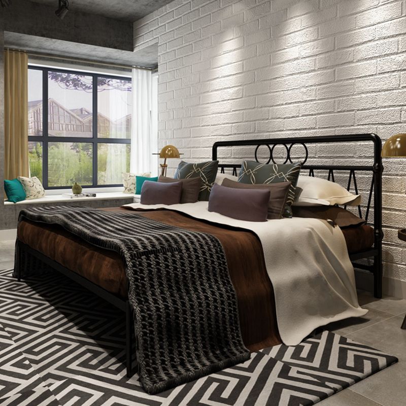 43.3" Tall Bed with Headboard Low Profile Bed with Metal Legs