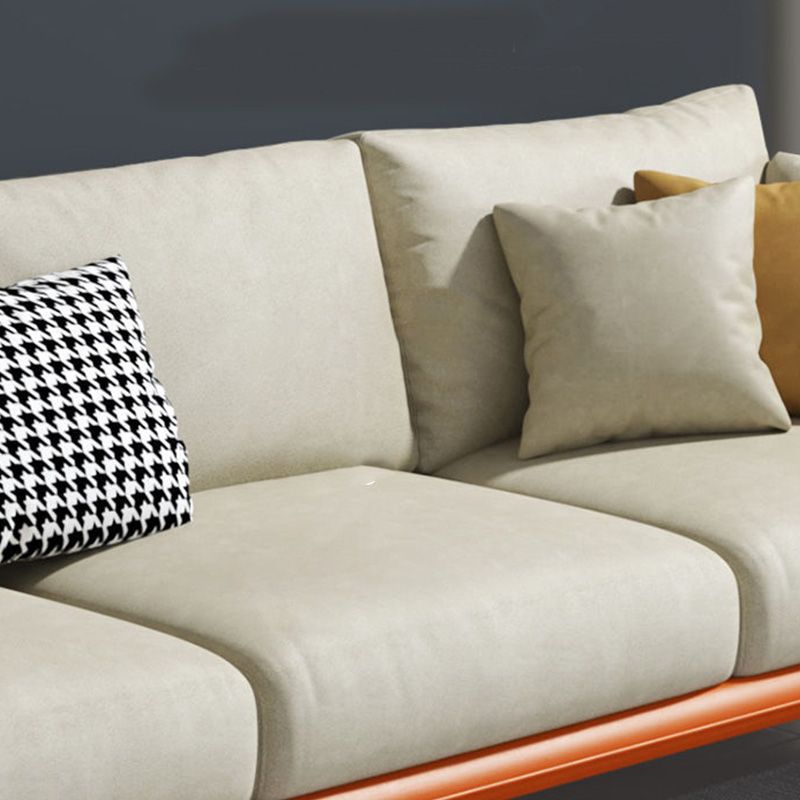 Glam Living Room 3-seater Sofa Leather Pillow Top Arm Seating