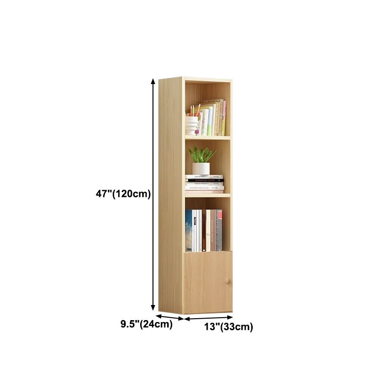 Scandinavian Pine Standard Bookshelf Vertical Closed Back Bookshelf for Living Room
