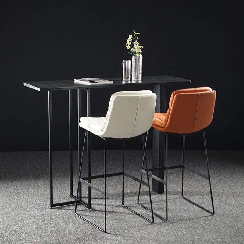 Industrial Rectangle Top Counter Table Marble Top 42-inch Height Table