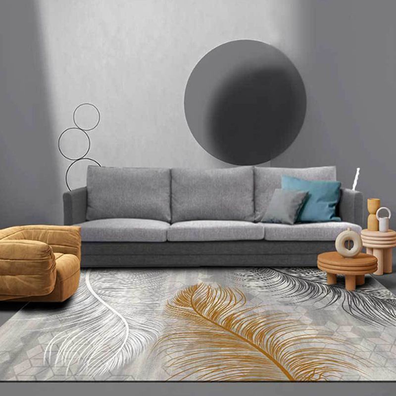 Abstract Pattern Rug Stain Resistant Rectangle Shape Rug for Home Decor