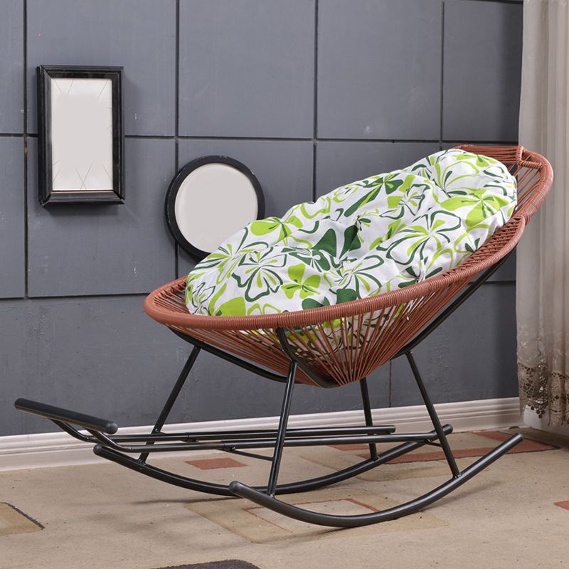 Modern Minimalist Rocker Chair Metal Frame Spindle Rocker Chair for Home