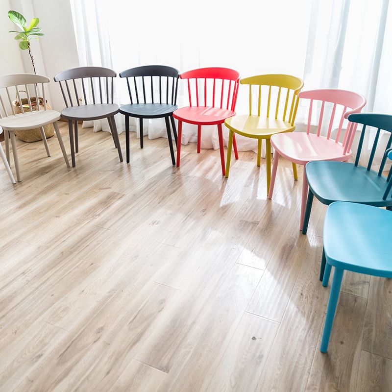 Scandinavian Style Plastic Dining Armless Chair Windsor Back Side Chair for Home Use