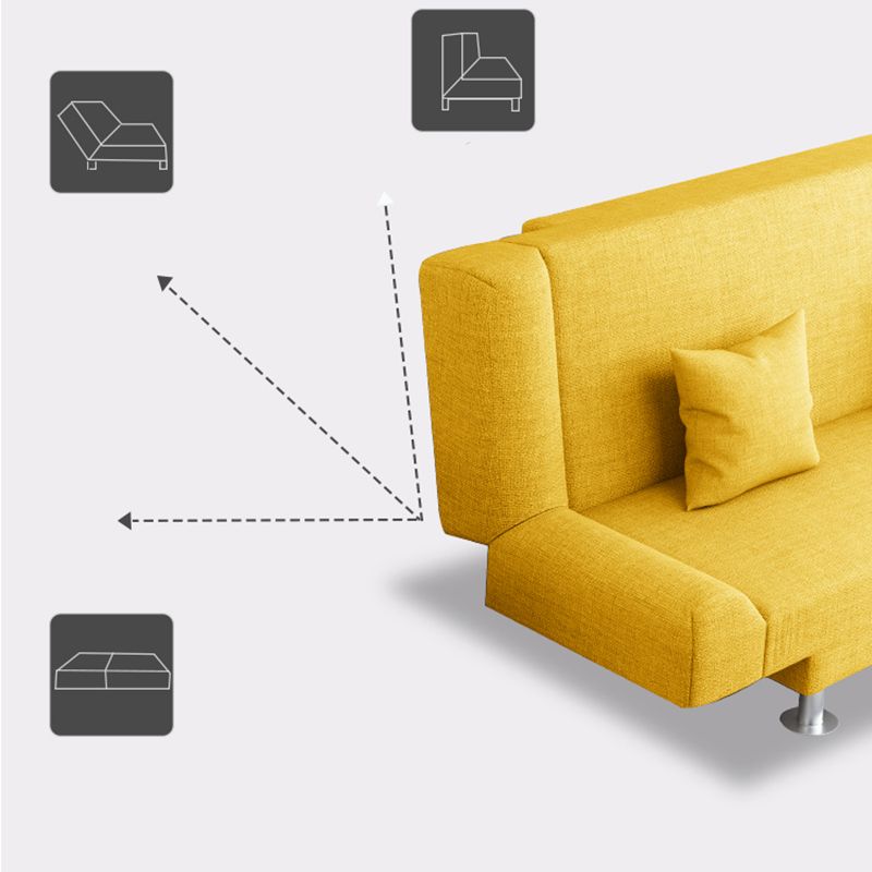 29.53"H Linen Armless Convertible Sleeper Sofa Bed for Living Room