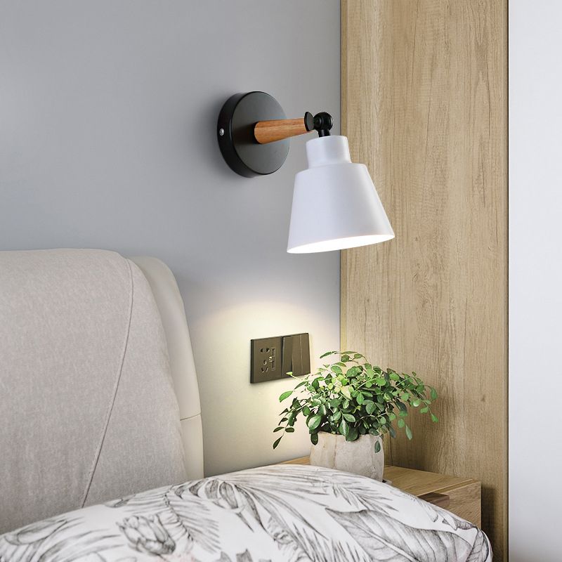 Macaron Style Wall Mount Light 1-Light Wall Light with Iron Shade for Living Room