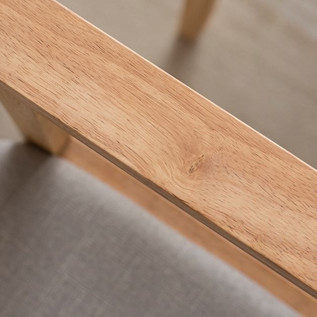 Chaise contemporaine en bois d'hévéa à dossier solide, chaise de salle à manger en bois au fini mat avec pieds naturels