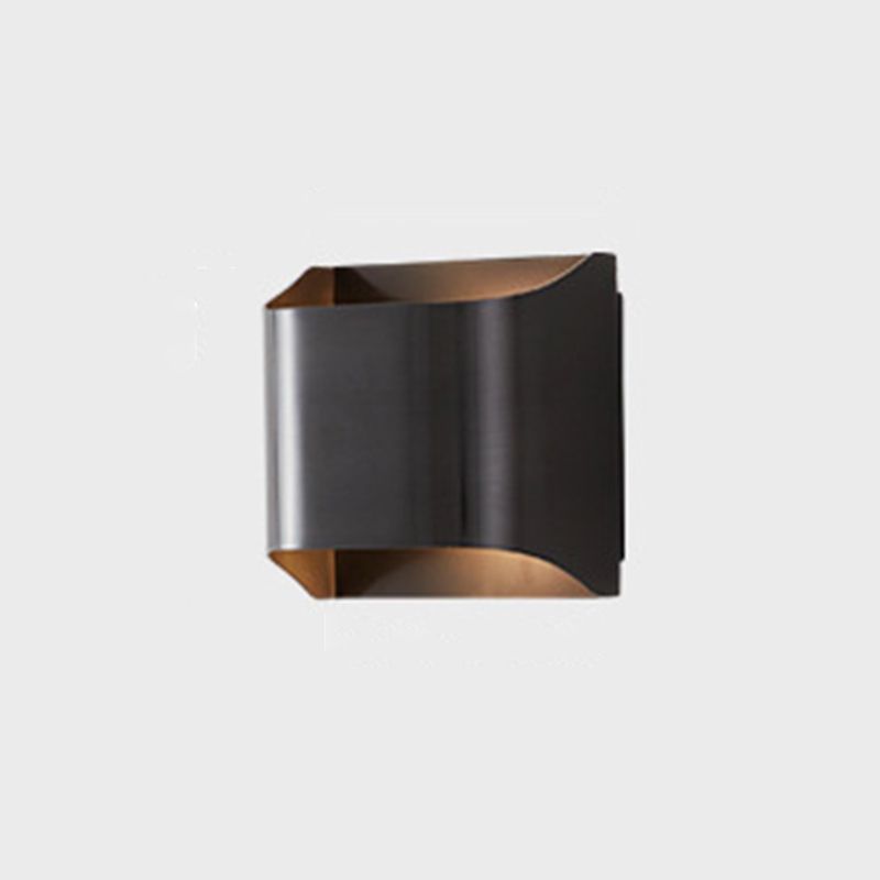 Contemporary 1/2-Light Golden/Black Wall Mounted Sconce Shaded Metal Wall Light