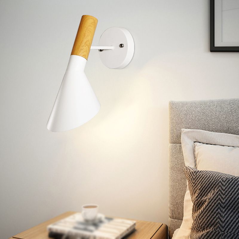 Contemporary Wall Light Black/White Metal Lighting for Living Room