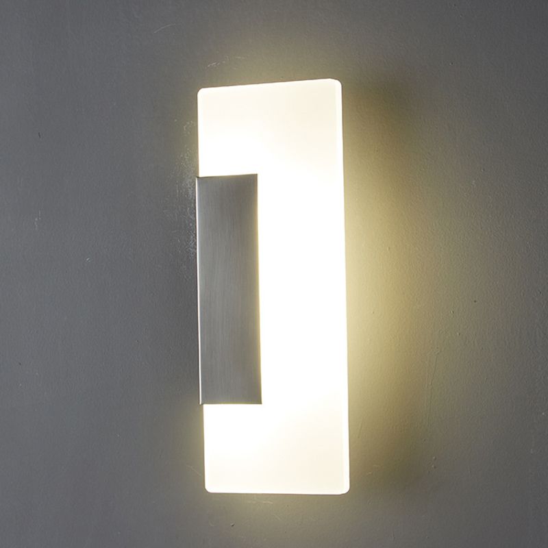 1-Light Rectangle Wall Lamp Modern Metal Sconce Light Fixture