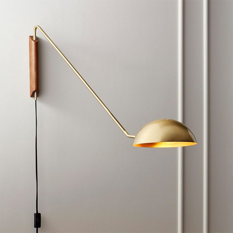 1 tête de chevet de chevet applicateur modernisme modernisme Swing Brack Mur suspendu avec une teinte en métal dôme