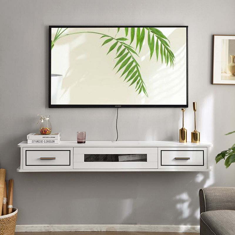 Modern Wood TV Stand Console Floating TV Media Stand with Drawers for Living Room