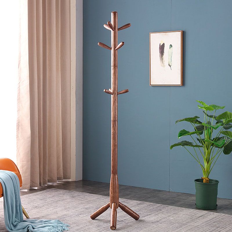Traditional Hall Stand Wood Hooks Included Free Standing Entryway Kit Coat Hanger