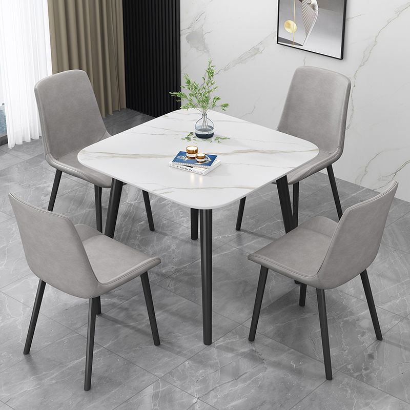 Industriële stijl thuis gesinterde stenen eettafel vierkante vormtafel met 4 potenbasis