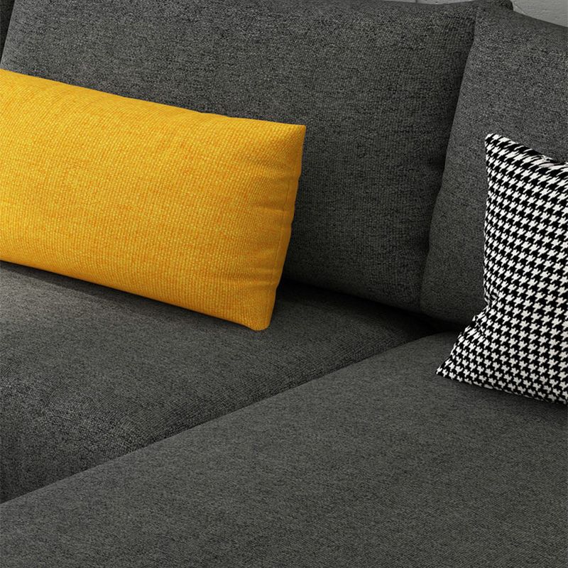 Modern Style Fabric Sofa & Chaise 141.73" W Square Arm Sectional
