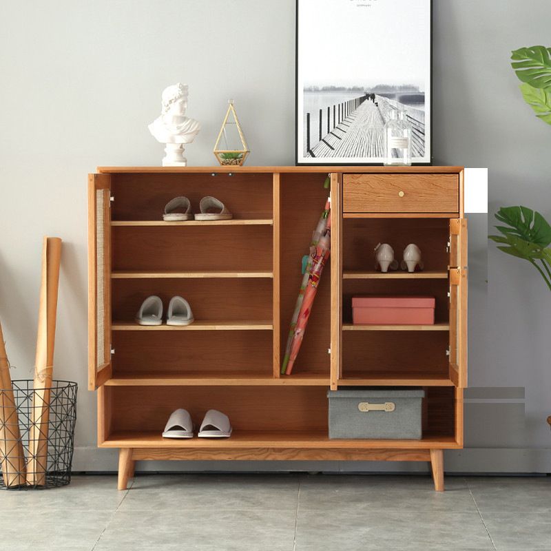 Contemporary Cabinet Pine Rectangle 1 - Drawer with Doors Knobs Accent Cabinet