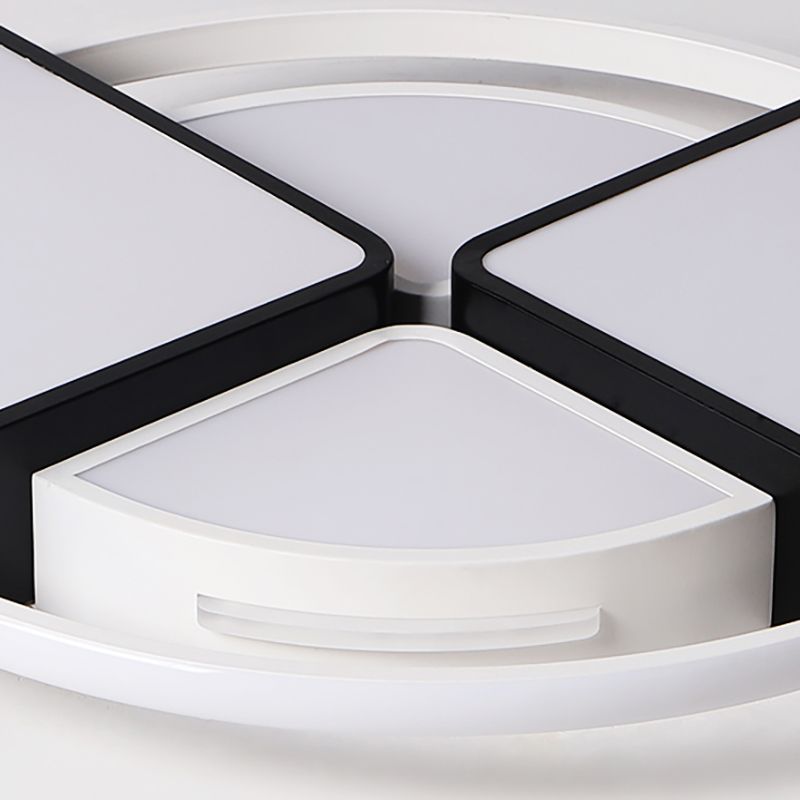 16"/19.5" W Fan Shape Led Flush Ceiling Light Modern Simple Close to Ceiling Light with Metal and Acrylic Shade