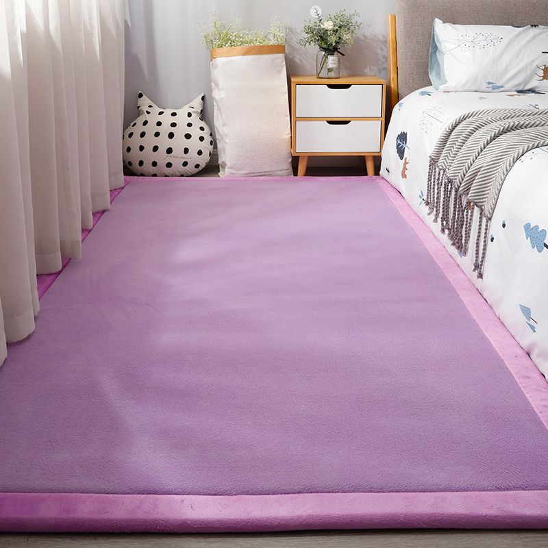 Minimal Plain Rug Multi-Color Synthetics Carpet Pet Friendly Machine Washable Non-Slip Backing Rug for Bedside