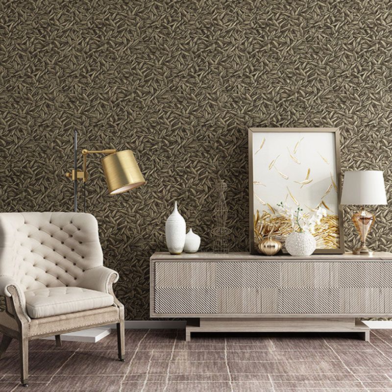 Stain-Resistant Autumn Leaves Wallpaper Nordic Wall Art for Guest Room Decor, Non-Pasted