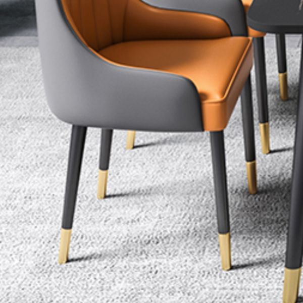 Black Rectangle Dining Table Set 1/2/5/7 Pieces Stone and Metal Dinette Set