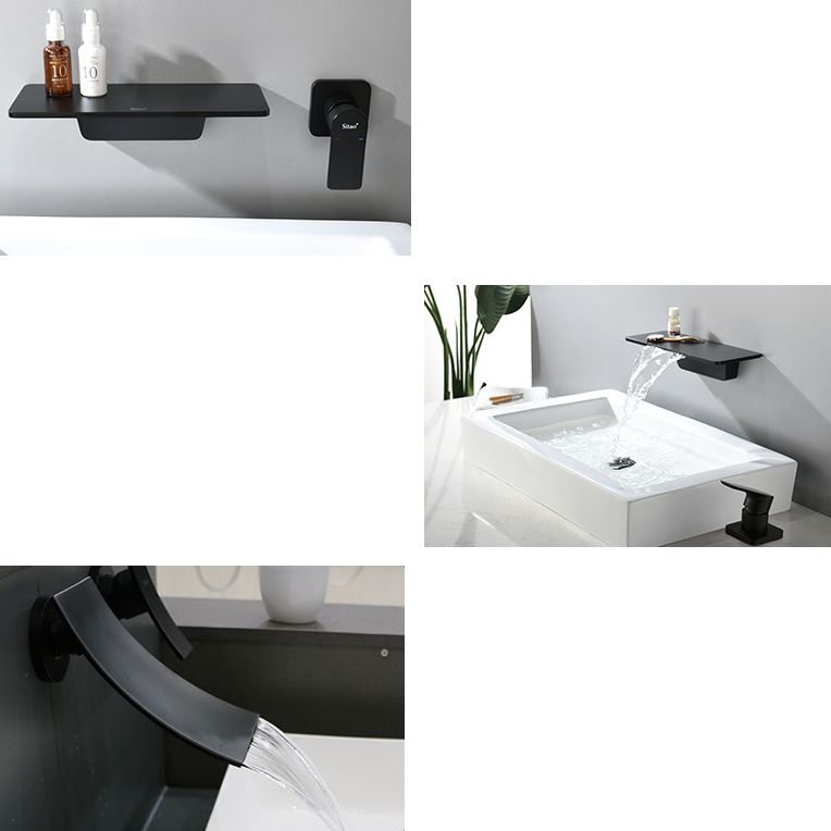 Wall Mounted Metal Tub Filler One Handles Waterfall Tub Faucet Trim