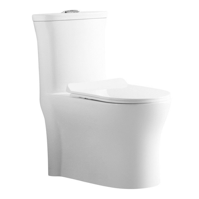 Modern Concealed Tank Toilet Floor Mounted One Piece Flush Toilet with Toilet Seat