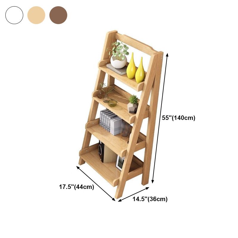 Moderner Leiter -Buchhandlung mit Massivholz Offenes Regal Bücherregal