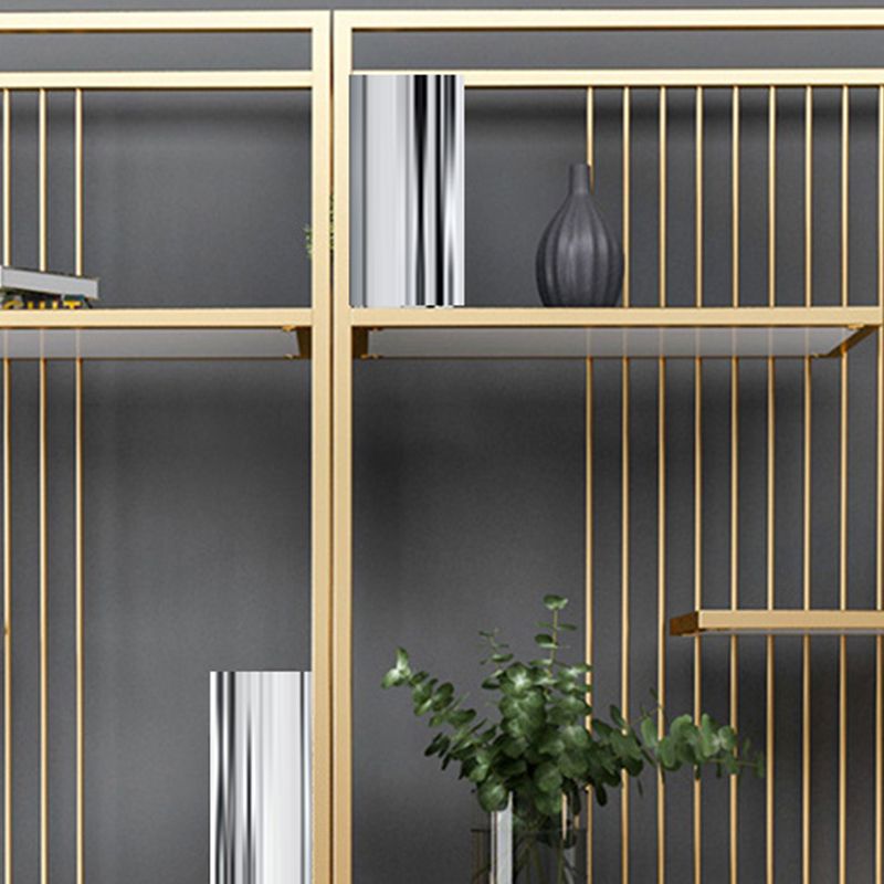 Metal Floor Home Vertical Shelf Bookcase Etagere Open Book Shelf with 6 Shelves