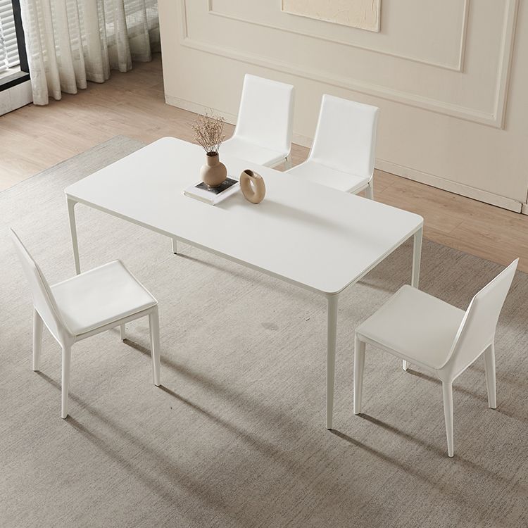 Glam 1/2/5 Pieces Furniture Sintered Stone Dining Set in White