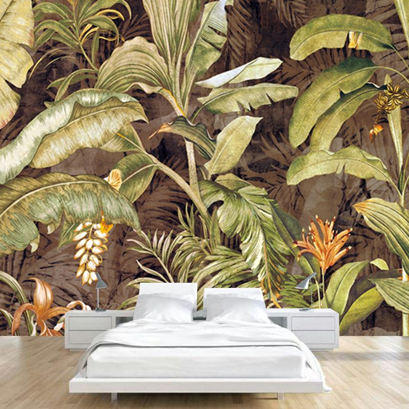 Tropix Banana Leaves Wallpaper Mural for Bedroom Decoration Customized Wall Covering in Green