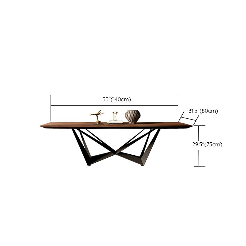 Industrial Style Rectangle Dining Table Wood Table with Metal Legs for Home