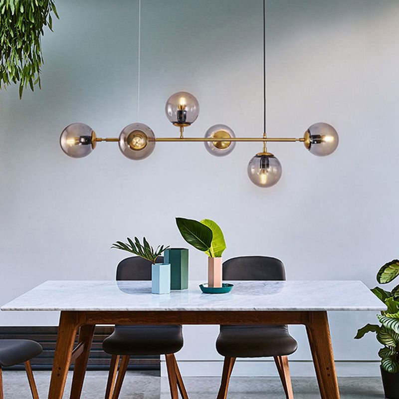 Glass Island Lighting Fixture Modern Style Hanging Lighting Fixture