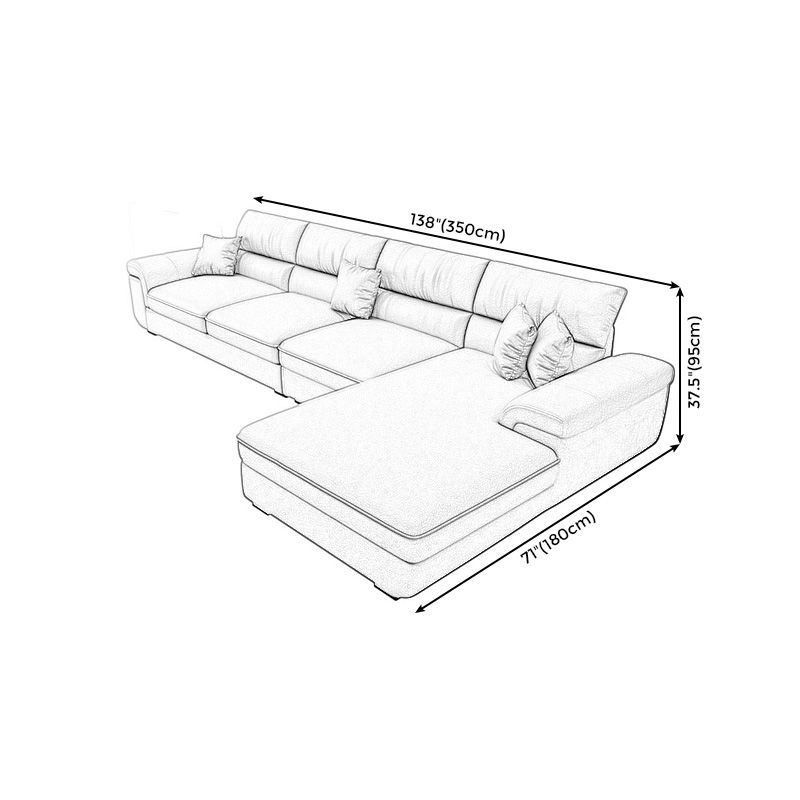 Modern Pillow Top Arm Sofa 37.4"H Removable Cushions Sectionals with 4 Pillows