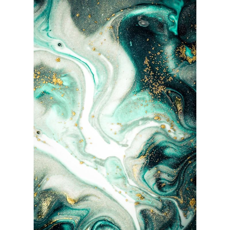 Enchanting Abstract Mural Decal for Home Wave Printed Wall Art in Green, Made to Measure