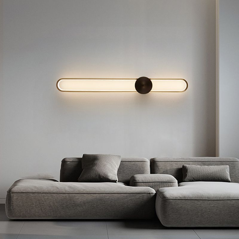 Solid Brass Linear Wall Mounted Light LED 1 - Light Modern Wall Sconce