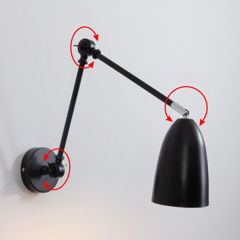 Metal Shade Wall Light Nordic Single Light Adjustable Wall Sconce for Living Room
