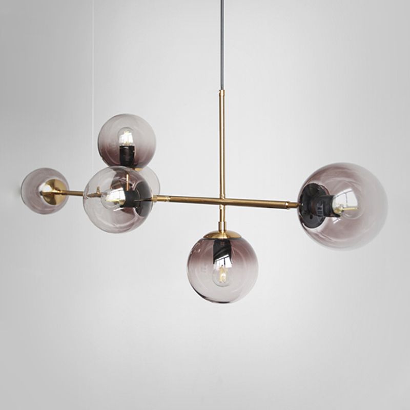 Accesorio de lámpara de araña de comedor de estilo moderno comedor de cocina sombra de vidrio luz colgante