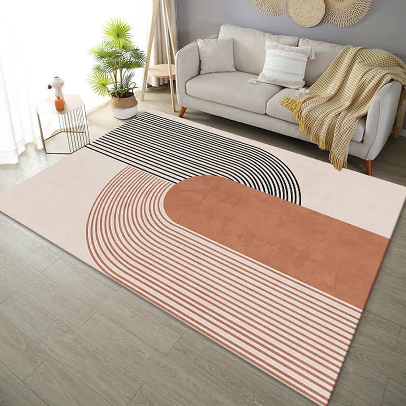 Simplicity Carpet Contemporary Polyester Rug Washable Indoor Rug for Home Decor