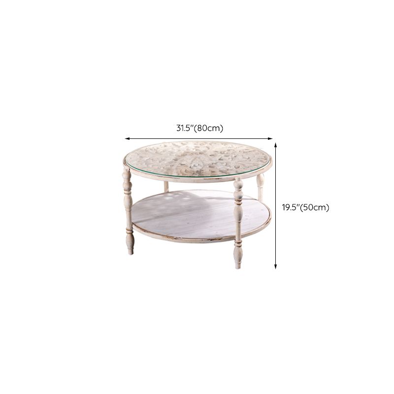 19"H French Country Side Table Metal Round Accent Side Table