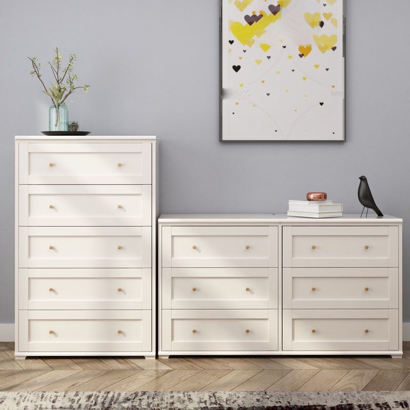 Modern Horizontal Double Dresser Birch Wood Storage Dresser for Bedroom