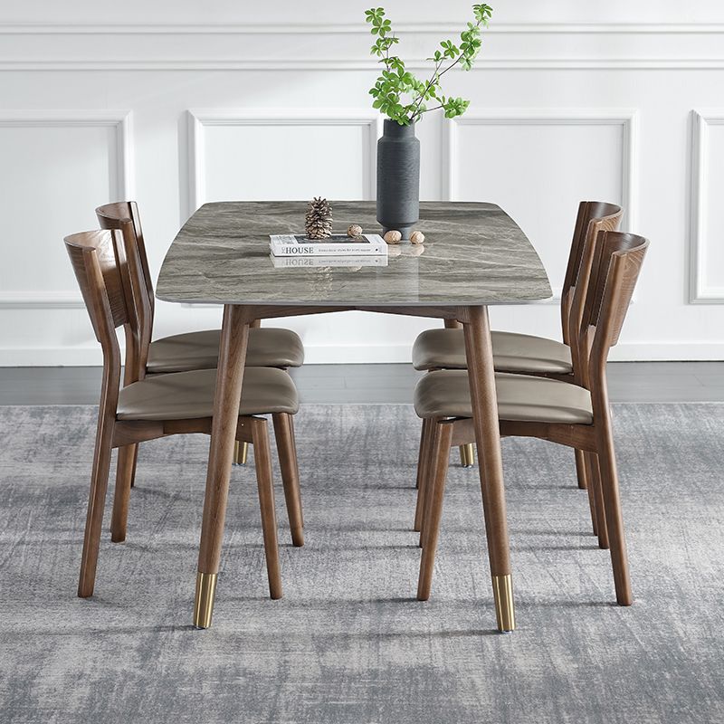 Sillas auxiliares de comedor de estilo escandinavo, sillas de comedor sin brazos con respaldo abierto de madera (juego de 2)