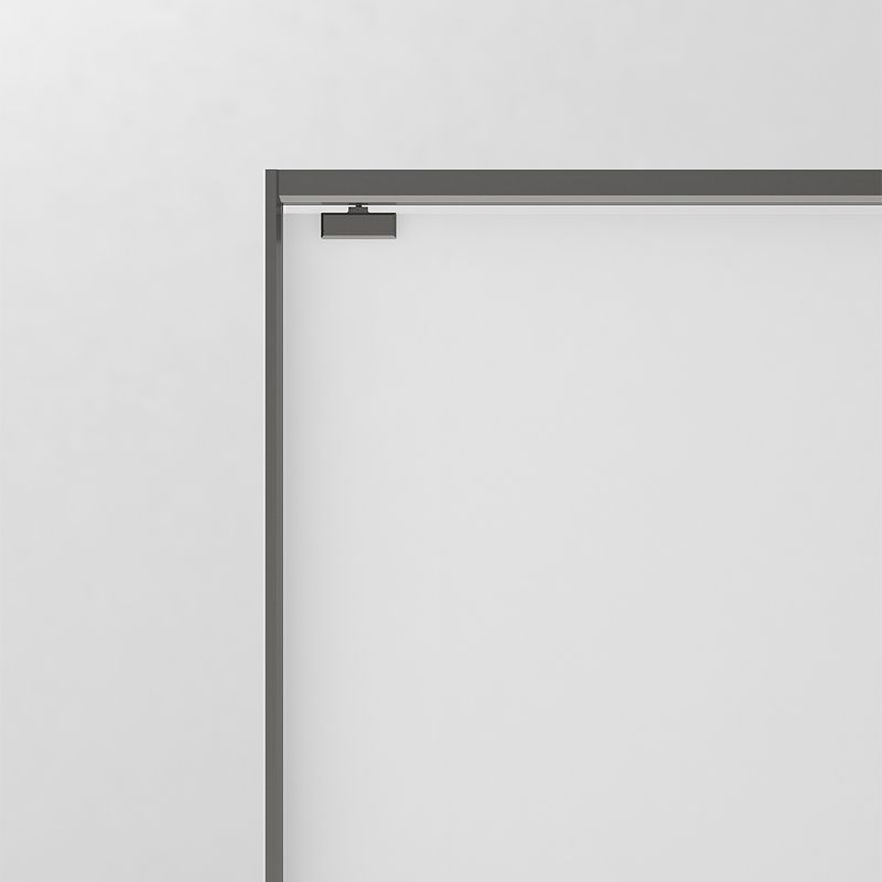 Gray Semi Frameless Narrow Bezel Single Sliding Glass Shower Door