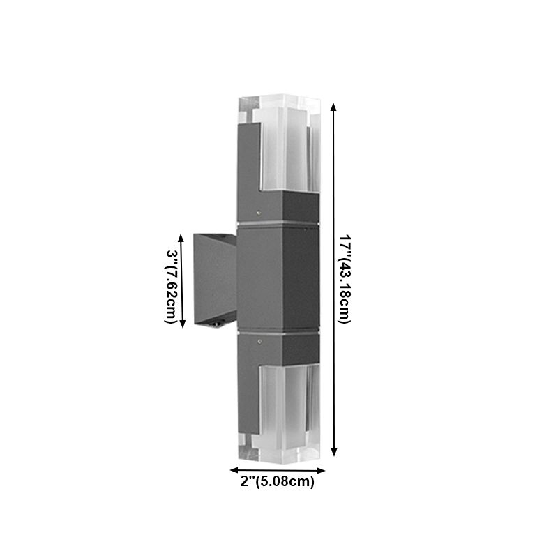 Quadratische Form Metallwandbeleuchtung moderne Multi -Leuchten -Wandmontagebeleuchtung in Schwarz