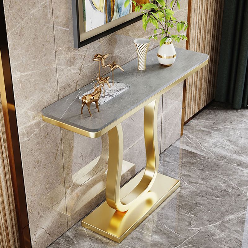 36 inch Hihg Hall Console Accent Table- Stone Rectangle Console Table
