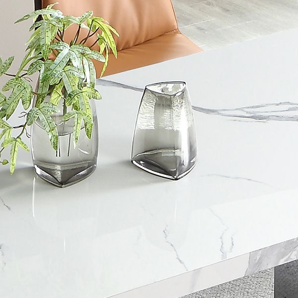 Modern 1/4/5/7 Pieces Dining Chairs Set Rectangle Stone Furniture in White