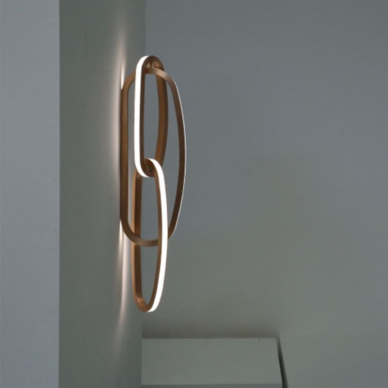Aluminium Geometric Ring Sconce Light Modernism LED Gold Wall Lamp Fixture for Living Room