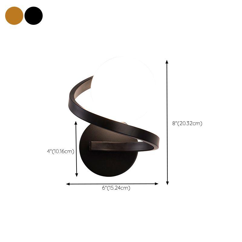 Modern Globe Bath Lighting Metal Black/Golden Vanity Light for Bathroom